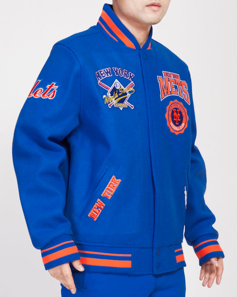 NEW YORK METS HOME TOWN WOOL VARSITY JACKET (BLACK)