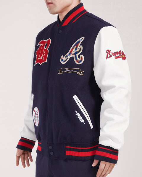 Navy Blue Atlanta Braves Pro Standard Logo Mashup Wool Varsity