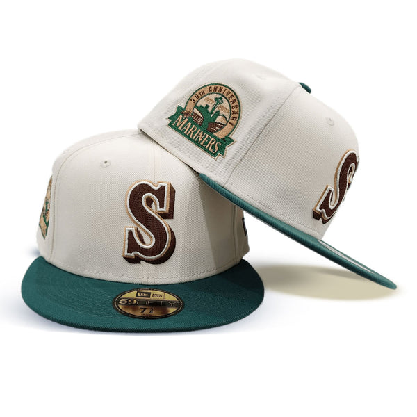 Off White Seattle Mariners Teal Visor 30th Anniversary Red Bottom New Era 9FIFTY Snapback