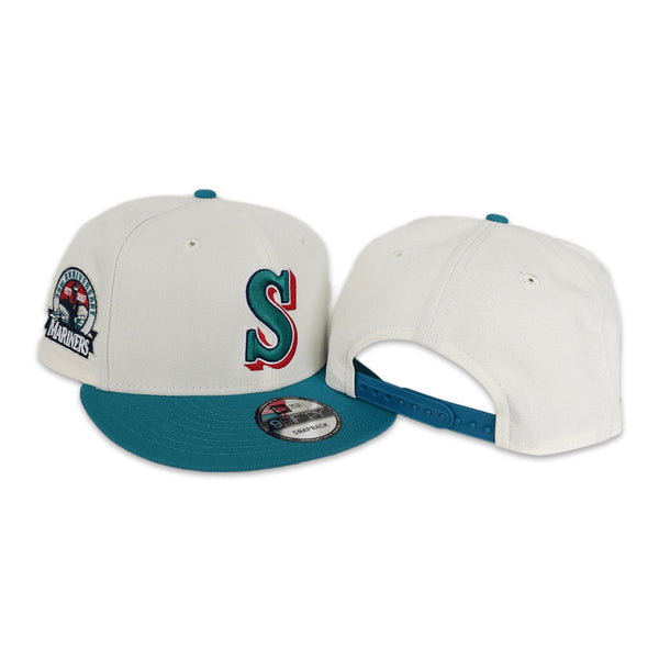 SEATTLE MARINERS 30TH ANNIVERSARY OFF WHITE BURGUNDY VISOR TEAL BRIM N –  Sports World 165