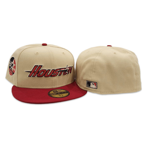 Gray Houston Astros Brick Red Visor Green Bottom Celebrating 45 Years Side Patch New Era 59FIFTY Fitted 7