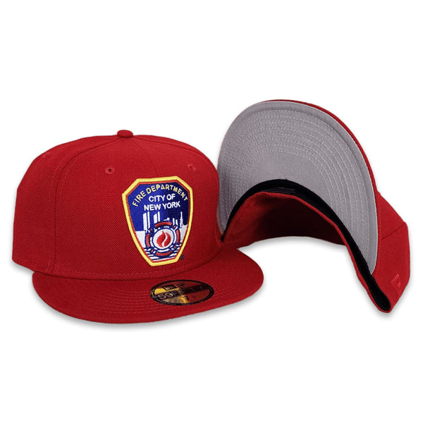 New Era Red Fire Department City Of New York  FDNY  59FIFTY Fitted Hat