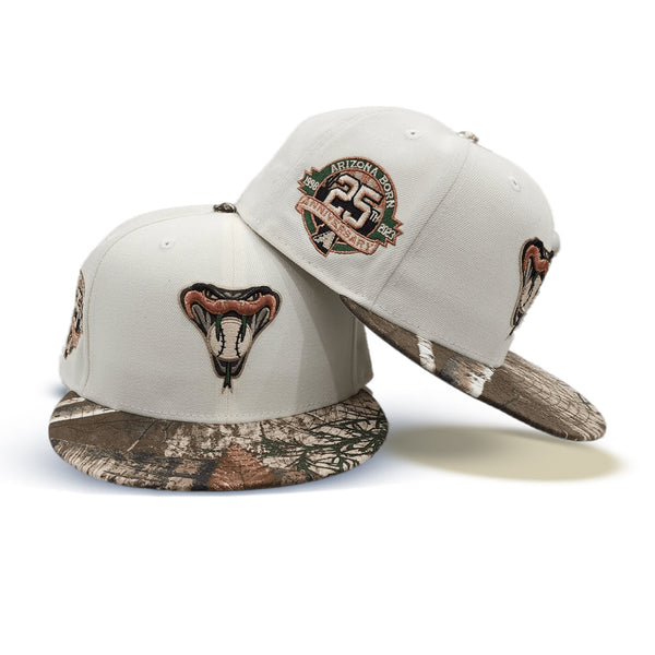 Woodland Camo Upside Down Arizona Diamondbacks Black Visor Gray Bottom 25th Anniversary Side Patch New Era 59FIFTY Fitted 75/8