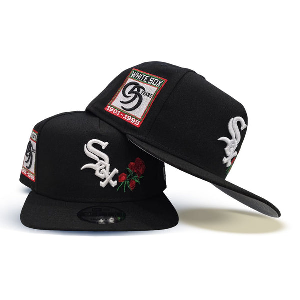 Black Chicago White Sox Rose Gray Bottom 95 Years Side Patch