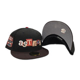 Black Houston Astros Brown Visor Gray Bottom 20th Anniversary Side Patch New Era 59Fifty Fitted