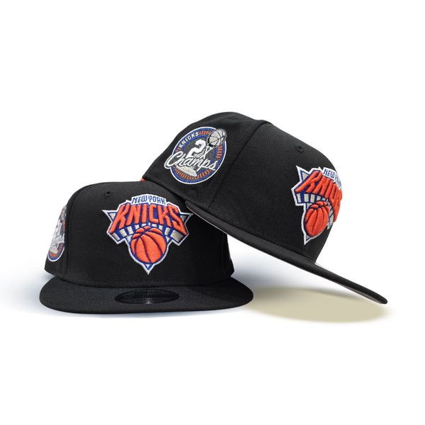 Black NY Knicks 2x Champions Side Patch New Era 9Fifty Snapback