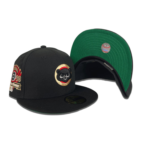 Black Chicago Cubs Green Bottom 1990 All Star Game Side Patch New Era  59Fifty Fitted