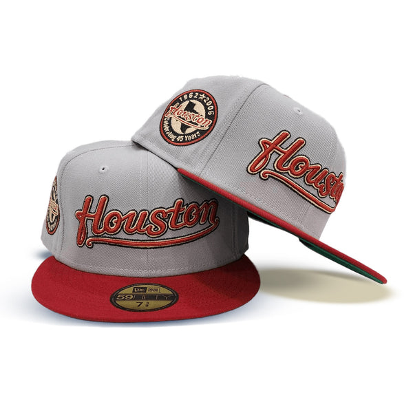 White Houston Astros Brick Red Visor Gray Bottom 50th Anniversary Side Patch New Era 9FIFTY Snapback