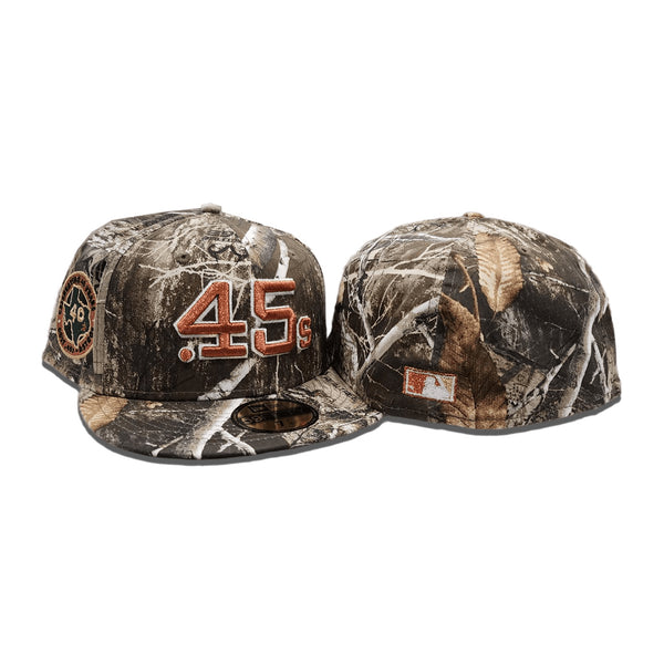 Houston Colt 45 60 Years New Era 59FIFTY Fitted Hat (Chrome White Realtree Camo Green Under BRIM) 7 1/2