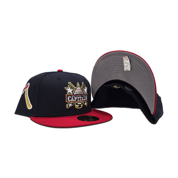 Navy Blue Washington Capitals Red Visor Gray Bottom Axe Side Patch