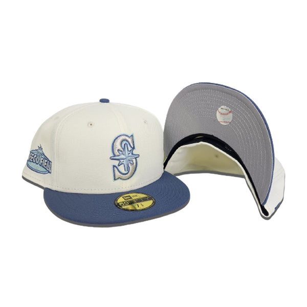 Seattle Mariners New Era Chrome White/Navy Bill And Gray Bottom With  Kingdome Patch On Side 59FIFTY Fitted Hat