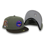 Olive Green Chicago Cubs Brown Visor Gray Bottom 1990 All Star Game Side Patch New Era 59Fifty Fitted