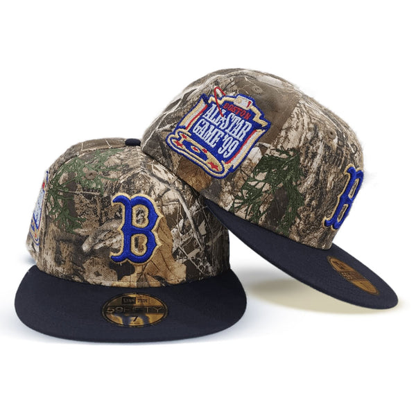 Real Tree Camo Boston Red Sox Navy Blue Visor Green Bottom 1999