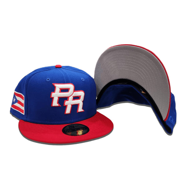 Off White Puerto Rico Royal Blue Visor Gray Bottom 2023 World Baseball Classic New Era 59FIFTY Fitted 6 7/8