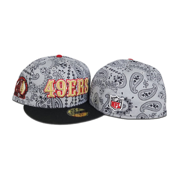 Gray Paisley San Francisco 49ers Black Visor Gray Bottom 40th Anniversary  Side Patch New Era 59Fifty Fitted