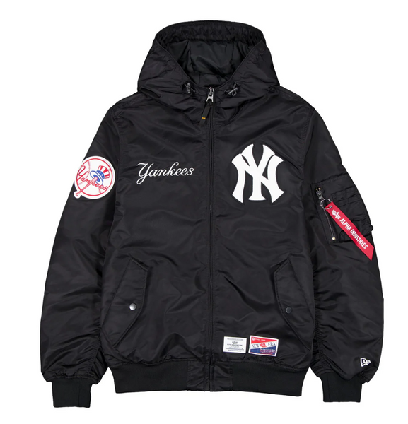 Black New York Yankees Alpha Industries X New Era L-2B Hooded