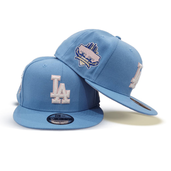 Los Angeles Dodgers New Era Sky Blue/Pink Bottom With Low Rider Patch On  Side 9FIFTY Adjustable Snapback Hat