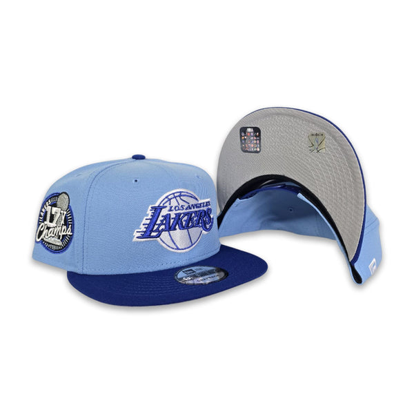 Snapback Baby Blue Lakers Hat Mitchell Ness LA Lakers Hardwood