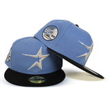 Sky Blue Houston Astros Black Visor Gray Bottom 35th Great Years Side Patch New Era 59Fifty Fitted