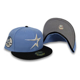 Sky Blue Houston Astros Black Visor Gray Bottom 35th Great Years Side Patch New Era 59Fifty Fitted