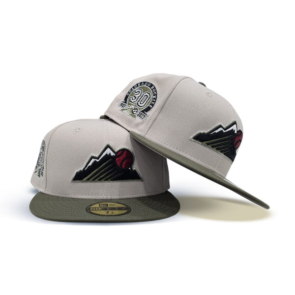 Stone Colorado Rockies Olive Green Visor Gray Bottom 30th