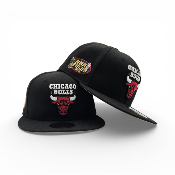 Black Chicago Bulls 6X Champions Side Patch New Era 59Fifty Fitted