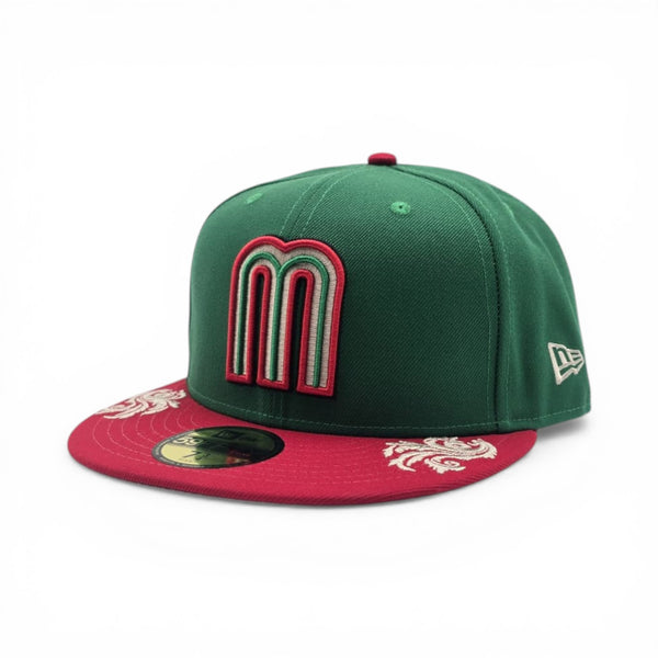 Green Mexico Latin Embroidery Red Visor Gray Bottom New Era