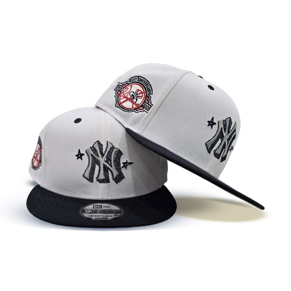 White New York Yankees Official Doodle Navy Blue Visor Gray Bottom
