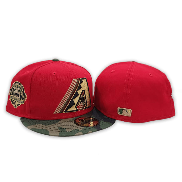 Red Script Arizona Diamondbacks Gray Bottom 20th Anniversary Side Patch New Era 59FIFTY Fitted 8