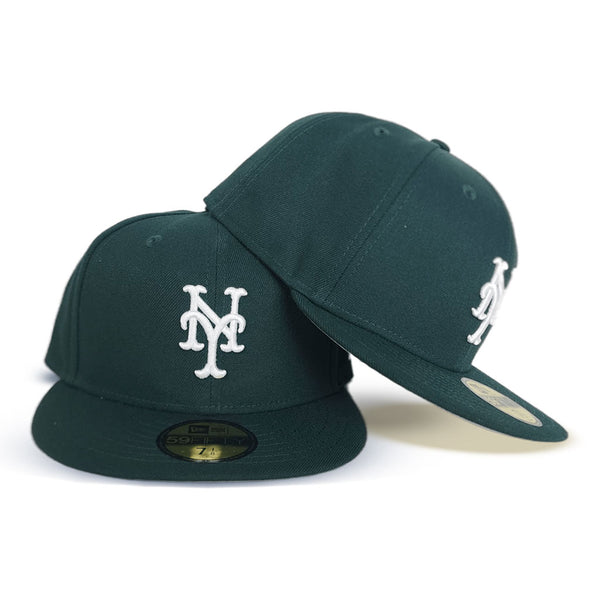 NEW YORK METS DARK GREEN GRAY BRIM NEW ERA FITTED HAT – Sports