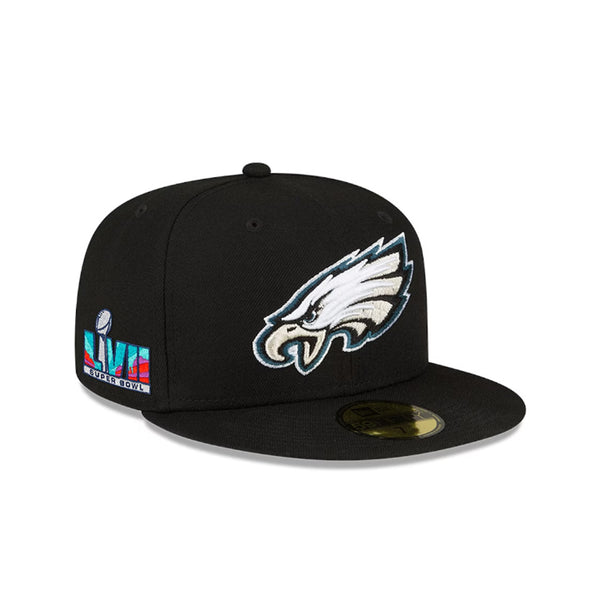 Men's New Era Black Philadelphia Eagles Patch Up Super Bowl LII 59FIFTY Fitted Hat