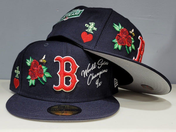 Silver Roses 3 Pack Boston Red Sox New Era 59FIFTY Red Hat Pink