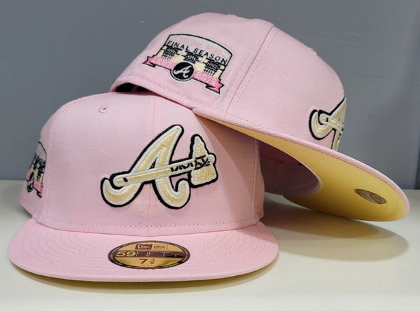 Peach Atlanta Braves Fusion Pink Visor Purple Bottom 40th Anniversary side  Patch New Era 59Fifty Fitted