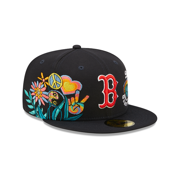 Navy Blue Boston Red Sox 9X World Series Champions Groovy Patch Navy Blue Boston Red Sox 9X World Series Champions Groovy Patch