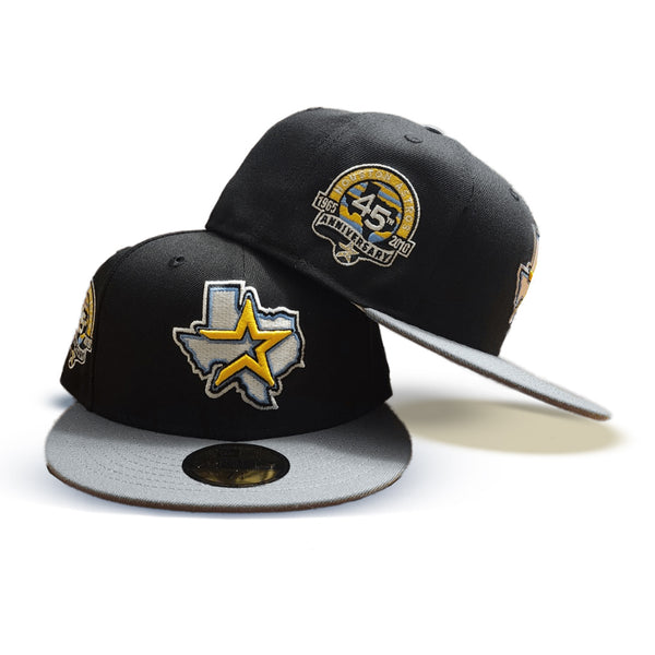 Houston Astros New Era 45th Anniversary Gold Undervisor 59FIFTY Fitted Hat  - Black