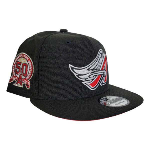 Black Los Angeles Angels 50th Anniversary Red Bottom 9Fifty New Era Snapback