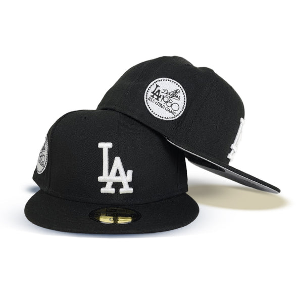 New Era Los Angeles Dodgers Fitted Red Bottom Black White (Palm Tree 1980  All Star Game Embroidery)