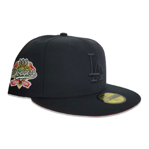 Black Los Angeles Dodgers Red Bottom 100th Anniversary Side