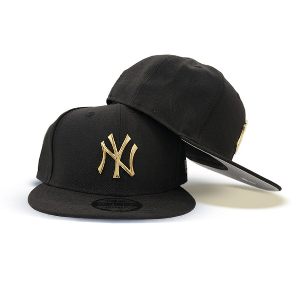 New era New York Yankees Metallic Logo 9Fifty® Snapback Cap Black