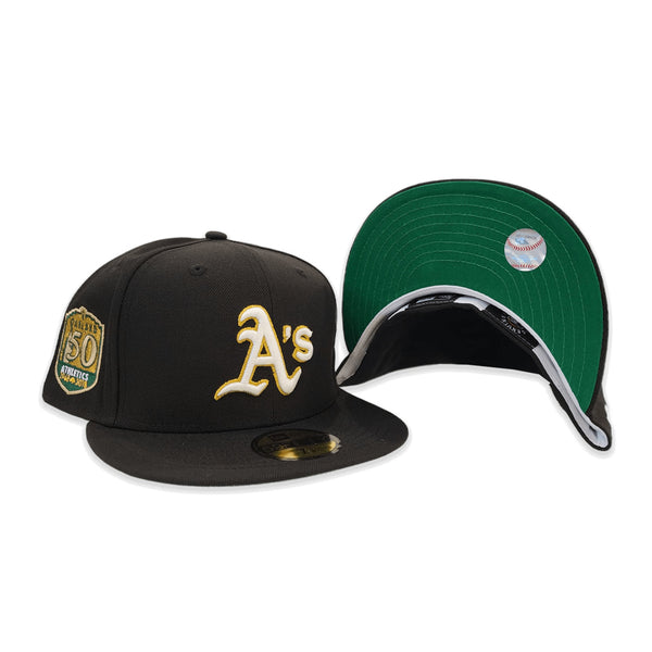 7 3/8 oakland athletics yellow/kelly green 25th anniversary grey bottom  fitted