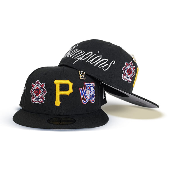 New Era Men's Gray, Black Pittsburgh Pirates World Class Back Patch 59FIFTY Fitted  Hat