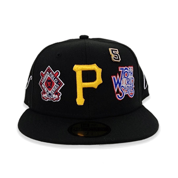 Black Pittsburgh Pirates Historic 5X World Series Champions Gray Bottom New  Era 59Fifty Fitted