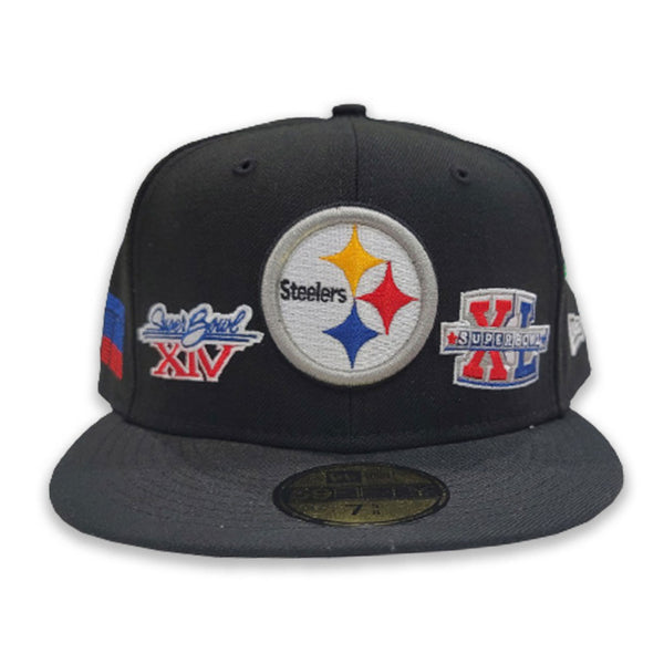 Men's Pittsburgh Steelers New Era Black Crown 6x Super Bowl