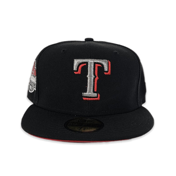 Black Texas Rangers Red Bottom Rangers Side Patch New Era 59FIFTY Fitted 8