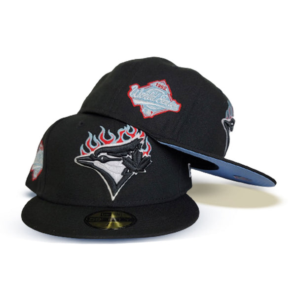 Black Toronto Blue Jays Flame Pattern Icy Blue Bottom 1992 World Serie –  Exclusive Fitted Inc.