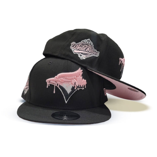 Black Toronto Blue Jays Paint Drip Pink Bottom 1992 World Series Side Patch  New Era 59Fifty Fitted