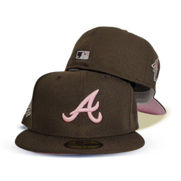 Brown New Era 59fifty Atlanta Braves Fitted 7 1/4 Hat , Flaw