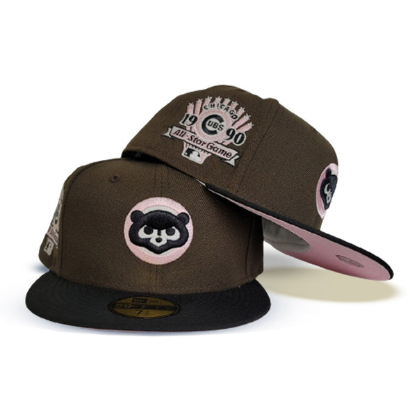 Exclusive New Era 59fifty Brown Black Chicago Cubs Pink Bottom Patch Size 7 retailer 7/8