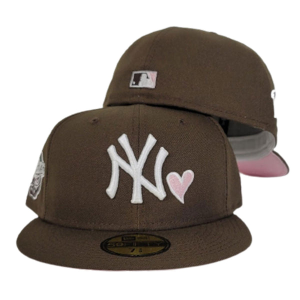 New York Yankees New Era Primary Logo Pink Undervisor 59FIFTY Fitted Hat -  Brown