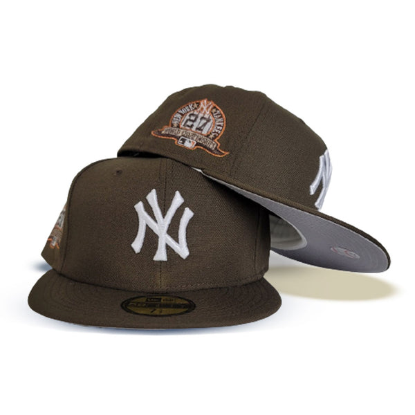 Brown New York Yankees Grey Bottom 27X Champions Side patch New Era 59Fifty  Fitted